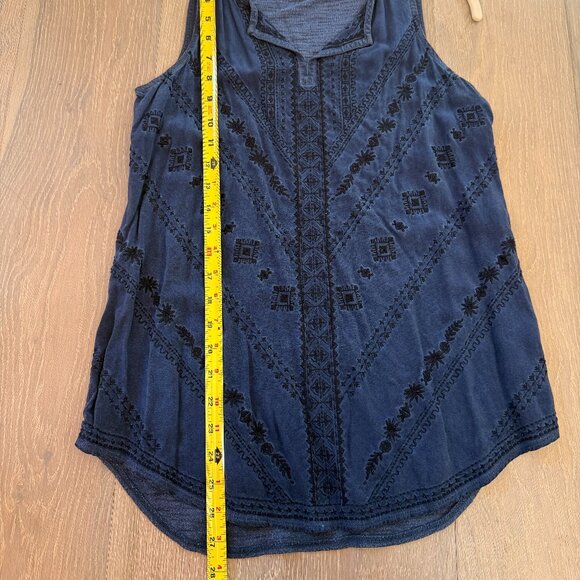 Knox Rose Navy Blue Aztec/Inca/Boho Sleeveless Tunic Women's Top XS - Picture 8 of 10
